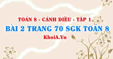 Bài 2 trang 70 SGK Toán 8 tập 1 Cánh Diều